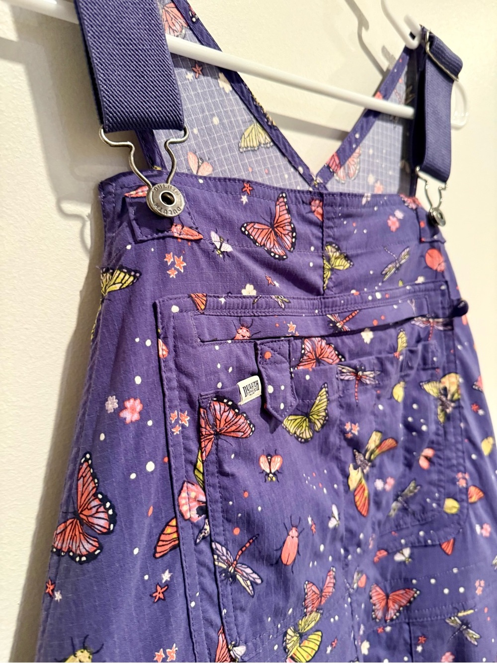Duluth Trading Co. Heirloom Gardening Overalls in Indigo Backyard Bugs - Picture 6 of 6